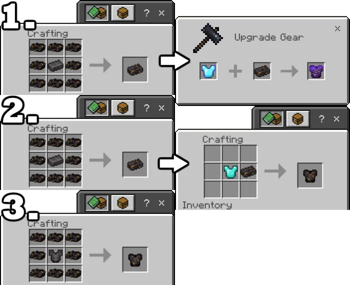 Gilded Netherite ingot recipe and armors