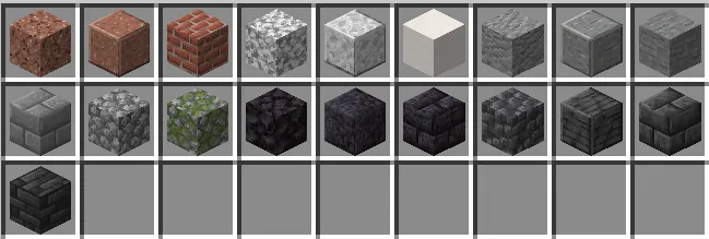 Available Materials for Pillars