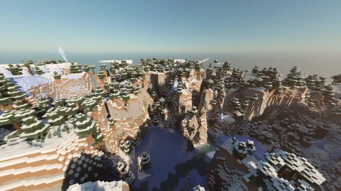 Screenshot of the Shattered Taiga Spikes Biome