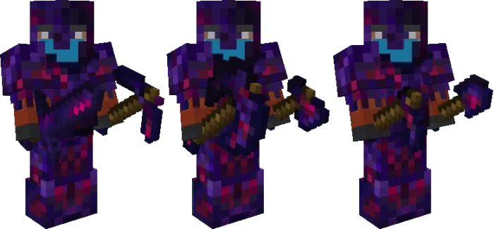 Equipped Glowing Obsidian Tools & Battleaxe