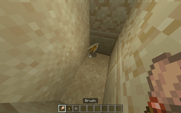 Arrow Head Dropping from Suspicious Sand in the Desert Temple