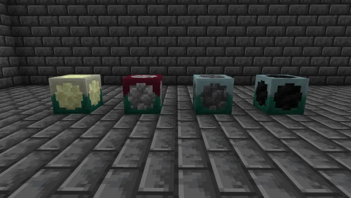 End stone, Cobblestone, Cobbled Deepslate and Fuel Generators