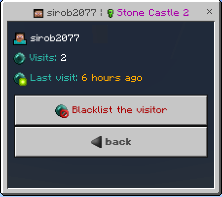 Adding a Visitor to Blacklist