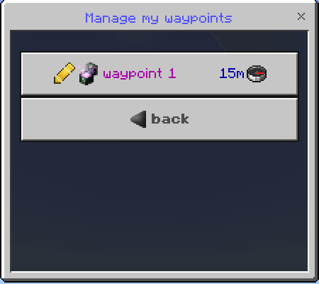 Manage My Waypoints: Select the Waypoint You Want to Change