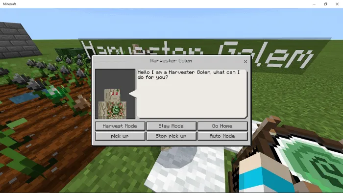Dialog with Harvester Golem