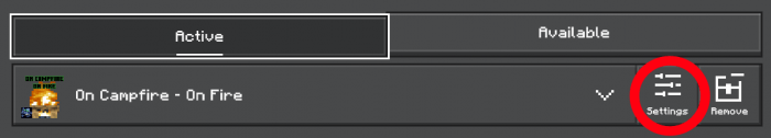 Settings in the On Campfire - On Fire Addon