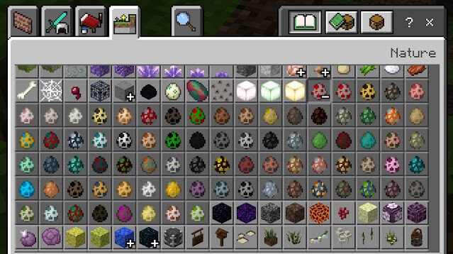 Accessing the FAYE Garden Creatures Spawn Eggs via the Creative Inventory