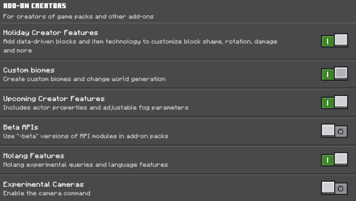 Required Experiments for the UltraFarming Addon