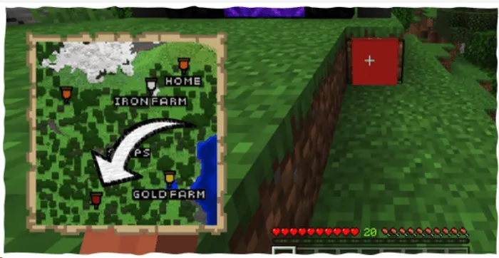 Mark without name on a map