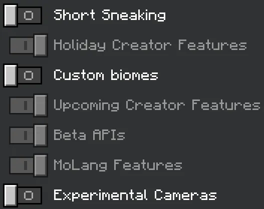 Required Experiments for Bedrock Lightsabers Addon