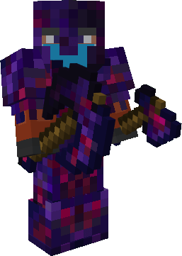 Equipped Glowing Obsidian Armor, Tools & Weapons (Battleaxe and Axe)