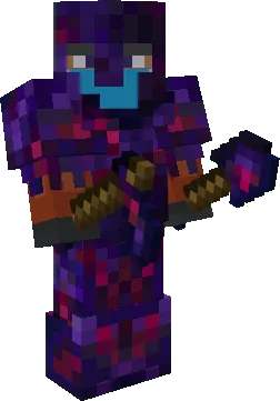 Equipped Glowing Obsidian Armor, Tools & Weapons (Hoe and Shovel)
