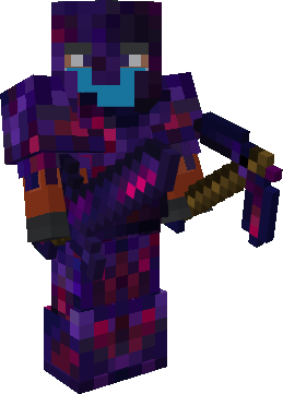 Equipped Glowing Obsidian Armor, Tools & Weapons (Sword and Pickaxe)