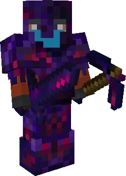 Equipped Glowing Obsidian Armor, Tools & Weapons (Sword and Pickaxe)
