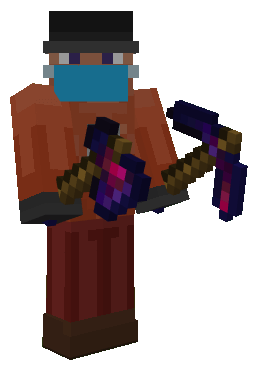 Equipped Tools: Glowing Obsidian Axe & Pickaxe