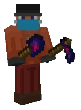 Equipped Tools: Glowing Obsidian Shovel & Hoe