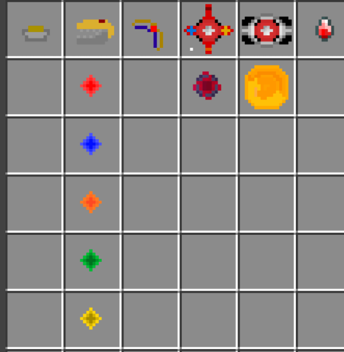 Items in the Power Rangers Cosmic Fury Addon