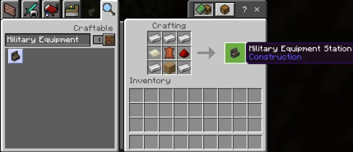 Military Equipment Station Recipe