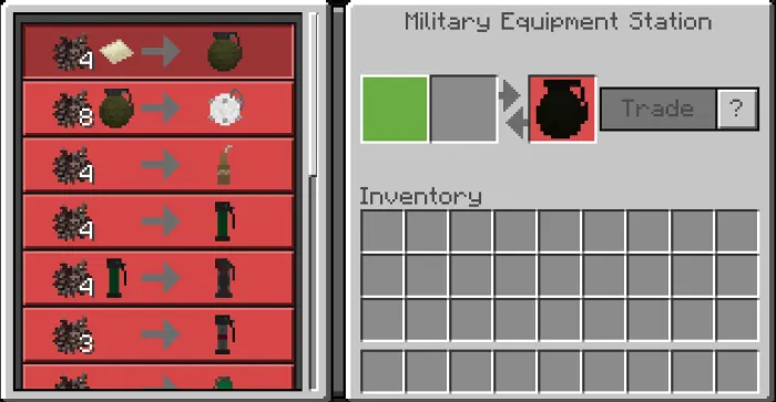 Military Equipment Station UI