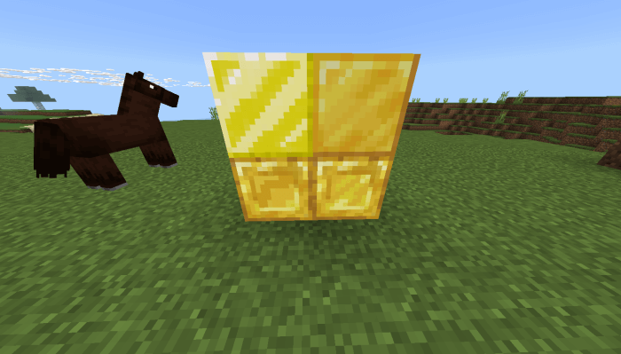 Chiselled Gold Block, Compressed Gold Block and Glowing Gold Block