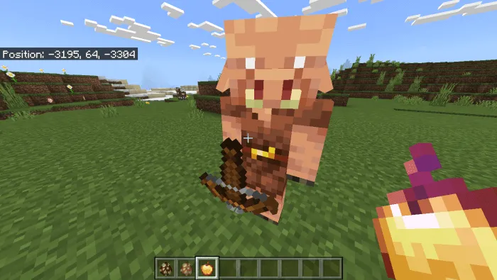Feeding Piglin with Enchanted Golden Apple