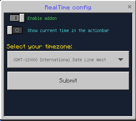 RealTime config menu