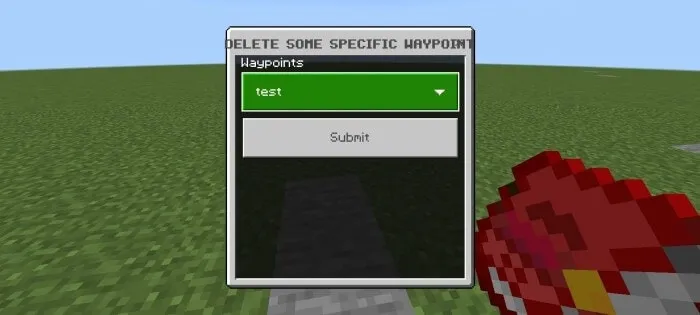 Delete Some Specific Waypoint Menu
