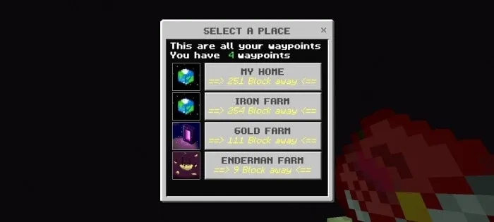 Private Waypoints Menu