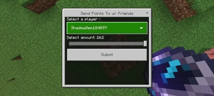 Send Points to ur Friends Menu