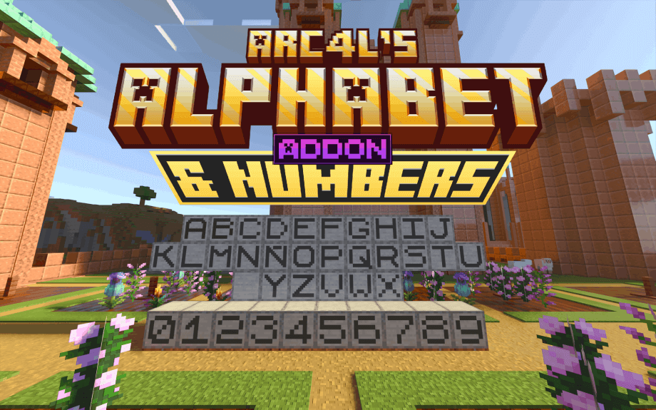 ALPHABET & NUMBERS Blocks Addon for Minecraft