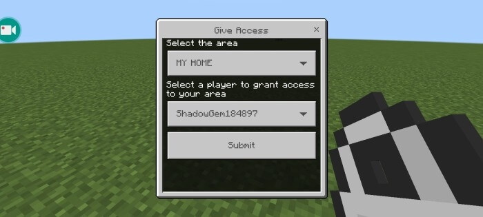 Give Access to Players: Screenshot