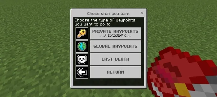 Teleport Options Menu