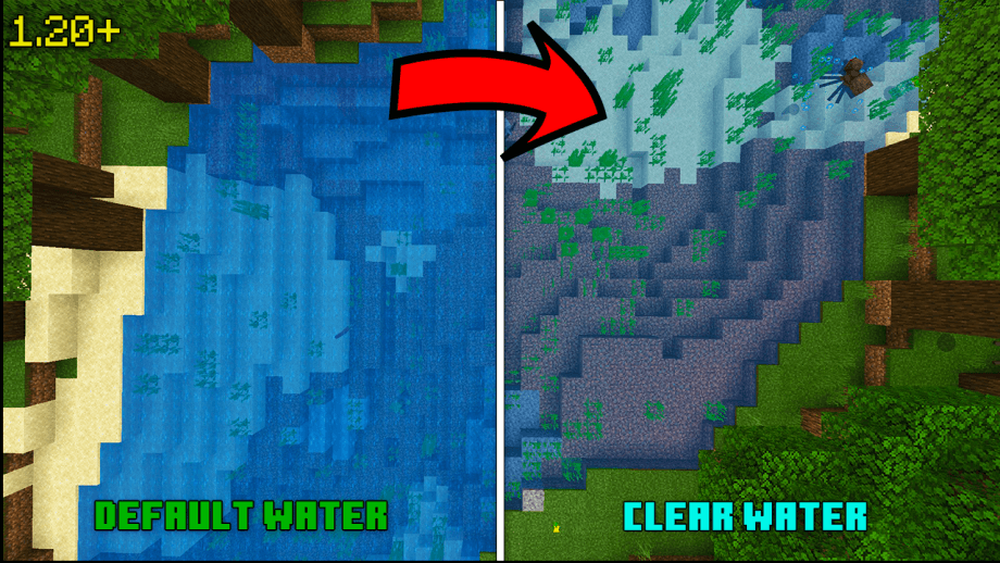 Thumbnail: Minecraft Clear Water for 1.20+ (Render Dragon)