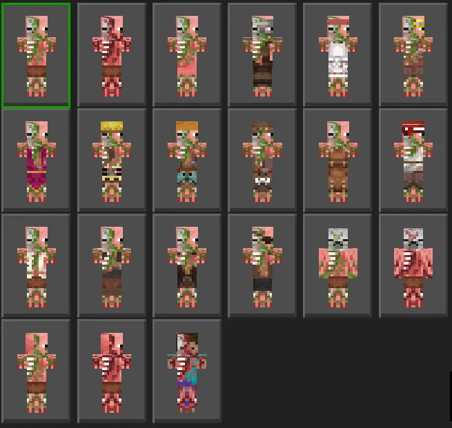 Zombie Pigman Skin Pack (Jappa Style): Skins Screenshot