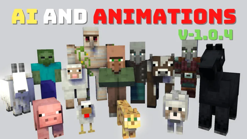 Thumbnail: AI and Animations Addon for Minecraft Bedrock