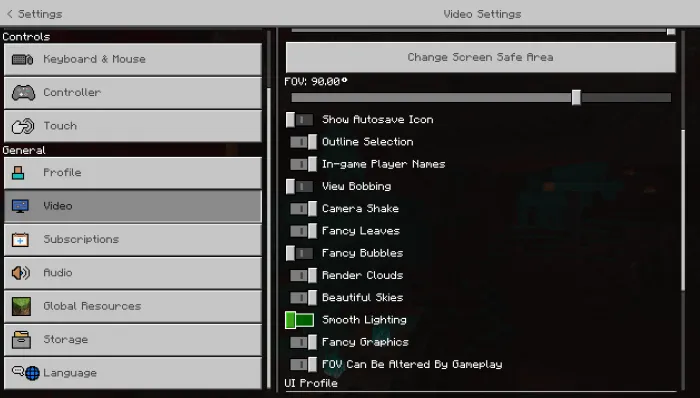 Turning Off Smooth Lighting