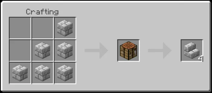 Diorite Bricks Stairs Recipe (Variant 1)