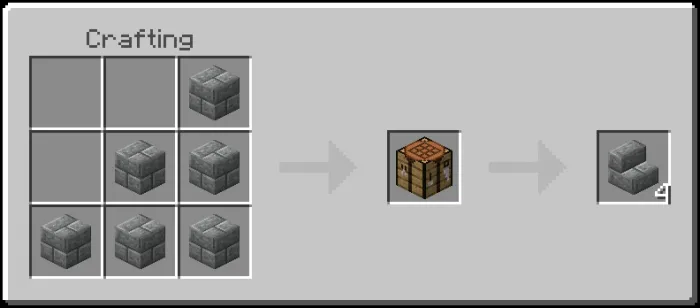 Andesite Bricks Stairs Recipe (Variant 1)