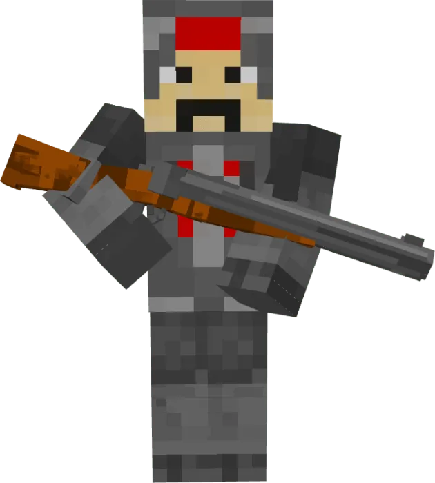 Hostile Soldier with Double Barrel Gun