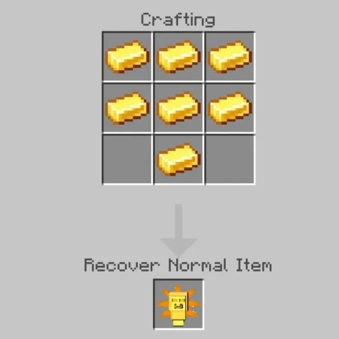 Recover Normal Item Recipe