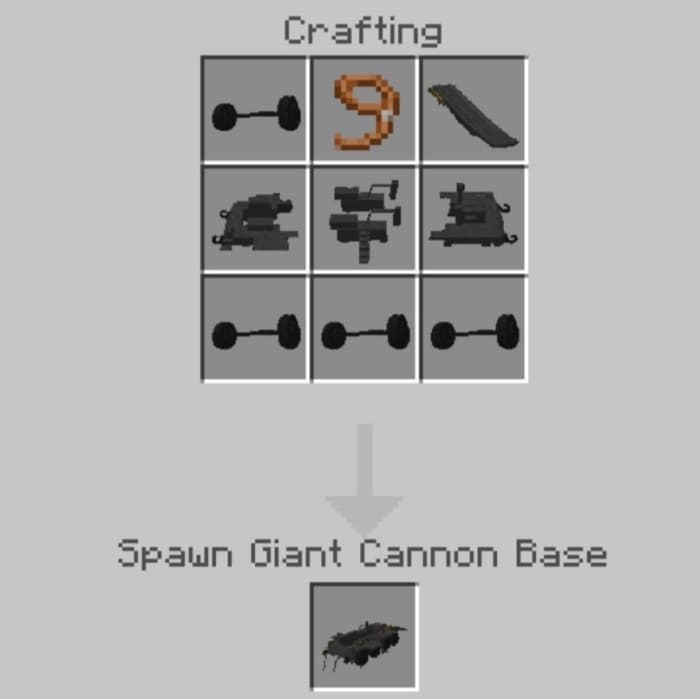 Spawn Giant Cannon Base Recipe