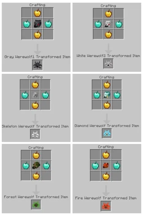 Werewolf Transformation Items Recipes 1
