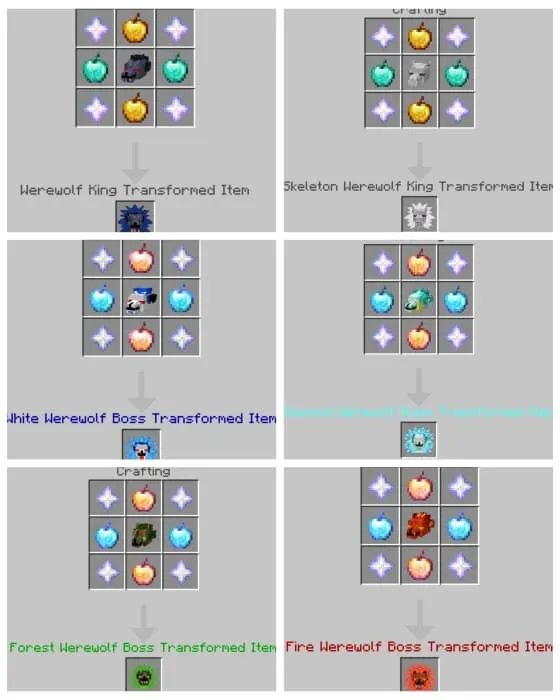Werewolf Transformation Items Recipes 2