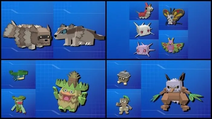 Zigzagoon, Wurmple, Lotad and Seedot