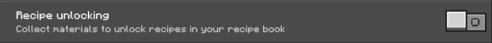 Disabled Recipe Unlocking