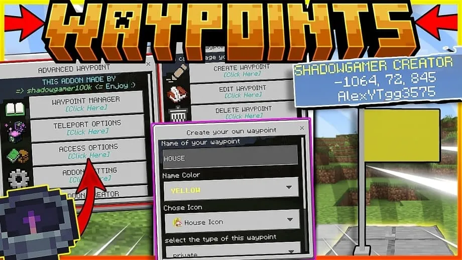 Thumbnail: Advanced Waypoint v2 [Supports 1.21.70] ♻️🔥