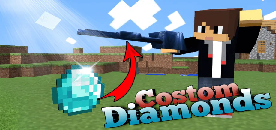 Thumbnail: Minecraft, but I can craft Custom Diamonds