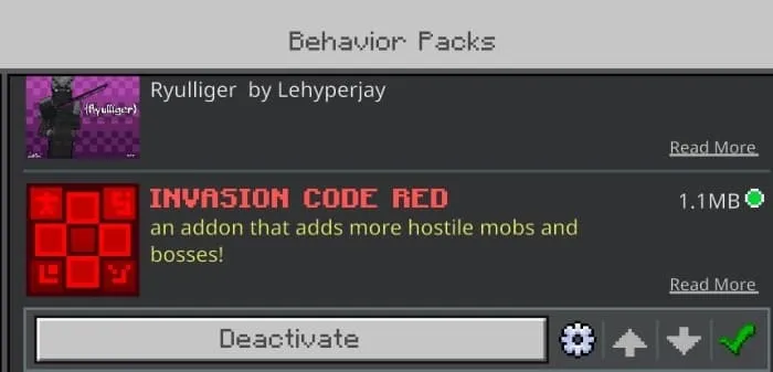 Behaviour Packs Settings