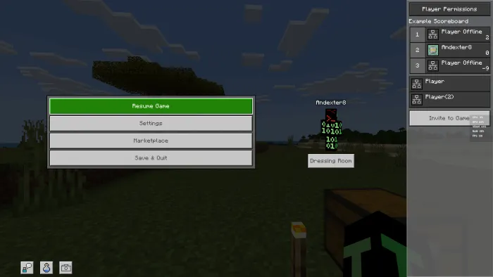 Without the pack enabled with a list scoreboard