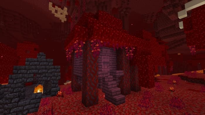 Wooden Crimson Hut